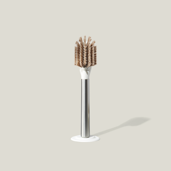 Curio Homegoods The Ionic Dish Brush in Stainless Steel standing