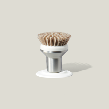 Curio Homegoods Ionic Palm Brush in Stainless Steel standing